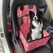 Car Pet Seat. Foldable, With Storage Bag, Convenient And Durable, Keep Your Car Clean. Suitable For Small And Medium-Sized Pet Dogs And Cats. On-Board Pet Travel Supplies. - 粉色 - 查看 9