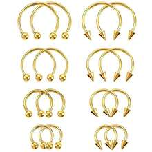 16pcs Stainless Steel C-Shape Nose Stud With Ball, Pointed Nose Hoop, European & American Style Nose, Eyebrow, Ear Cartilage, Lip Piercing Jewelry Set, Minimalist Design - Nose Ring - View 4