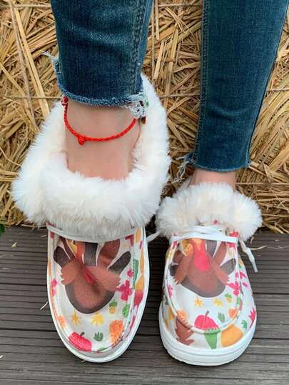 بوت نسائية كاجوال سميكة دافئة مبطنة بالفرو، برقبة مستديرة وقاع ناعم مريح وخفيف الوزن للخارج، بتصميم أنيق وقصير، مناسبة للشتاء