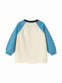 mini bala Kids Dumbo Cartoon Long Sleeve Tee Soft Comfortable Cute Everyday Top - Lake Blue - View 5