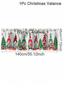 1 szt. - Wesołych Świąt - Zasłona bez twarzy dla lalki - Drzewo bałwana, złoty płatek śniegu, nadruk gwiazdy, poliestrowa dekoracja okienna do kuchni, salonu, sypialni, zimowej krainy czarów 2025-2026