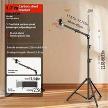 1 Stück ausziehbarer, faltbarer und drehbarer Smartphone Selfie Ständer, Tischstativ für Overhead-Aufnahmen, multifunktionaler Ständer für Livestreaming, Geschenk für Familie und Freunde, ohne Batterie