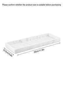 3M 1pc Marble Pattern Silicone Bathroom Storage Tray, Dresser Tray, Toilet Tank Tray