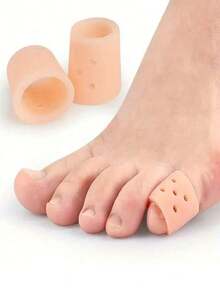 Breathable Perforated Toe Cover, Silicone Toe Protectors, (2/4/6/10/20 Pieces) Toe Covers Toe Tubes, New Material, Calluses, (For Small Toes), Silicone Toe Protectors For Overlapping Big Toes, Protections, Toe Separators, Gifts For Parents, Protectors, Great For Running, Hiking, Skating, And Dancing - Soft And Stretchy, Hand Washable Designed Finger Sleeves