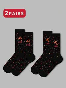 1/2/3 双女士十二生肖袜、白袜、黑袜、中筒袜、艺术袜、运动袜、时尚袜、女童袜、中筒袜、简约袜、休闲袜、适合日常穿着、秋季 - 彩色 - 查看 72