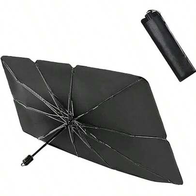 Windshield Sun Shade, Retractable Auto Sunshade, Heat Insulation & UV Protection, Indoor Anti-Aging & Privacy Cover, Universal Car Accessories For Summer (Silver)