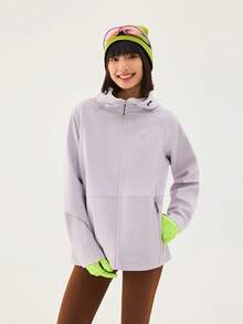 TECTOP Damen Thermojacke mit Kapuze, Outdoor Wandern Sport Mantel, weiches Material, Reißverschlusstaschen, Herbst/Winter