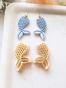 1/2/10 Khuôn cắt đất sét hình động vật biển đại dương dùng để làm đồ trang sức, Bộ dụng cụ làm khuyên tai hình sứa biển cá ngựa, Bộ dụng cụ làm khuyên tai trang sức cho kỳ nghỉ ở bãi biển, Khuôn thủ công bằng nhựa có độ chính xác cao để làm đồ trang sức DIY - Máy cắt đất sét - Xem 8