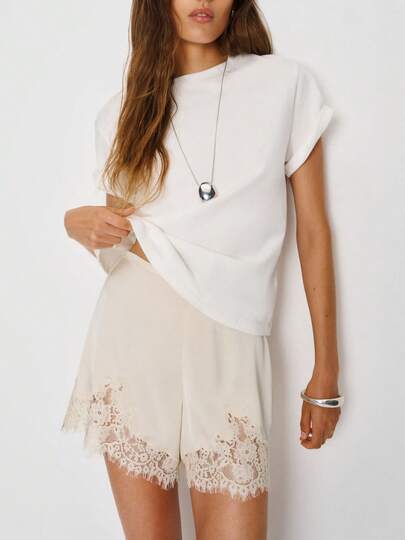 Satin Silk Boxers Shorts For Women Y2k Lace Trim Micro Mini Shiny Elastic Waist Mini Shorts French Knickers Going Out Outfit Streetwear