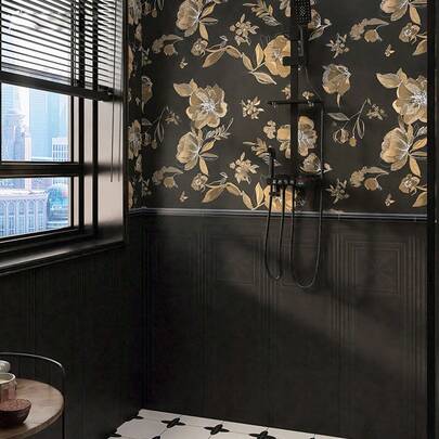 New Chinese Style Thickened Imitation Cloth Wallpaper, Waterproof Self-Adhesive Wall Stickers For Living Rooms And Bathrooms, Cross-Border European Wallpaper Stickers For Bathrooms And Kitchens Wall Paper Wall Decor Room Decor Wallpaper Peel And Stick