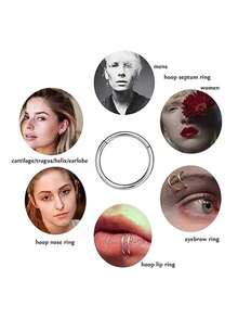 1 قطعة من حلقات الثقب المفصلية من التيتانيوم G23 ، حلقات الأنف من التيتانيوم مقاس 16G ، قطر الحلقات 8 مم و 10 مم ، مناسبة للغضروف والهيليكس والتراجوس والدايث والروك ، حلقات الأذن المفصلية ، حلقة الحاجز الأنفي ، مجوهرات ثقب الجسم