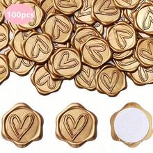 25/50/100Pcs Heart Wax Seal Stickers, Handmade Envelope Seals Self Adhesive Wax Stickers, Eucalyptus Wedding Invitation Envelope Seal Stickers, Perfect For Invitation, Christmas, Gift Wrapping, Party, Wedding Party, Envelope - Multicolor - View 21