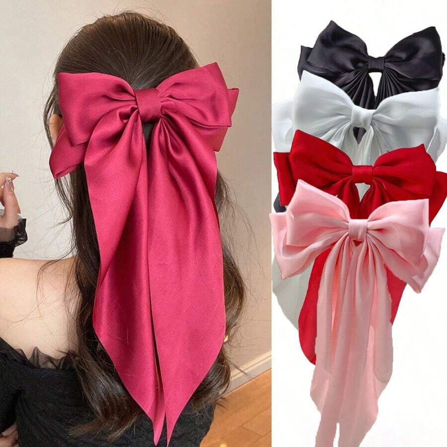 1/4/10/15pcs Women's Big Bow Hair Clip French Vintage Style Stylish And Elegant Bow Hair Accessories For Party School Hair Accessories, Claw Clips, Hair Claws, Clips For Hair, Hair Slide, Hair Barrettes