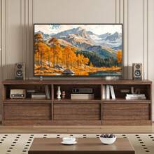 Ataucjin Mid Century Modern TV Stand For 65 70 75 Inch TVs,Industrial Media Console Entertainment Center With 3 Drawers & Open Shelves,TV Stand For Living Room & Bedroom - Brown - View 5
