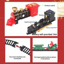 复古电动 DIY 圣诞火车套装 B/O 蒸汽式铁路轨道电池供电玩具机车完美的圣诞礼物