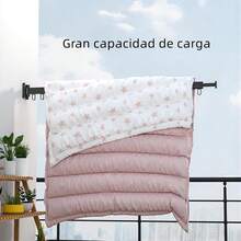 Tendedero De Ropa Plegable Retractil, Soportes Tendederos Extensible Y Plegable Secado De La Ropa Del Ahorro De Espacio PortáTil, Incluye 18x Ganchos A Prueba De Viento (3 Varillas) - 1 - Ver 2