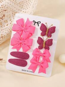 8 件/套极简主义蝴蝶结发夹，波西米亚针织蝴蝶女孩发夹，马尾辫夹，适合节日派对、旅行、时尚发饰套装 - 蝴蝶結髮夾 - 查看 19