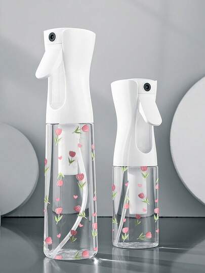 Tulip Pattern Clear PET Refillable Travel Spray Bottle, Multi-Purpose Fine Mist Spray Bottle For Travel And Business Trip,Makeup Remover Dispenser, Reusable Hair Spray Bottle, Continuous Water Mister, For Hair Styling, Cleaning, Plants, Facial Moisturizing