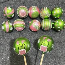 12pcs Pink Hand-Painted Electroplated Plastic Christmas Ball Ornament Set Christmas Decorations Winter Room Decor