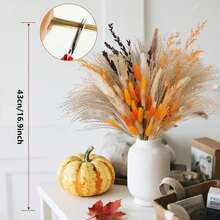 100 pièces Décorations de fleurs séchées d'automne Herbe de Pampa orange Bouquet doré moelleux Centres de table de mariage d'automne Style rustique et champêtre Fleurs d'automne bohèmes pour la décoration intérieure et extérieure