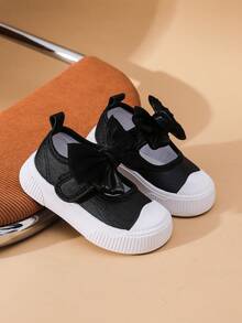 1 szt. Dziewczynki Sprzedawane Kolorowa Kokardka Płócienne Okrągłe Buty Codzienne Na Jesień