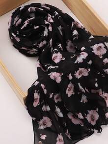 Al Najma 1 件女士雪纺花卉数码印花头巾/盖头围巾 - 彩色 - 查看 16