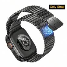 VA VA VOOM Correa de reloj de estilo paracaídas de Milán, correa de reloj inteligente ajustable magnética compatible con Apple Watch Ultra 2 de 49mm, 46mm, 45mm, 44mm, 42mm, 41mm, 40mm, 38mm, correa de reloj de metal transpirable y resistente al agua unisex compatible con Apple Watch Series 11, 10, 9, 8, 7, 6, 5, 4, 3, 2, 1 y SE, accesorios de reloj inteligente, adecuado para uso diario, Día de la Madre, Día del Padre, vuelta al colegio - 38/40/41/S10-42mm - Ver 18
