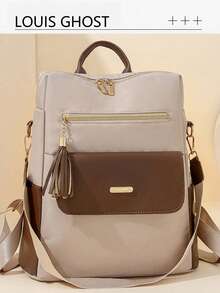 Fashionable Women Travel Backpack With Large Capacity,Anti-Theft Design,Multi-Functional Style,Suitable For Street Style,With Laptop Compartment,Tready Backpack,Bag For School,Bag School,School Bag,Portable,Laptop Compartment,Large Capacity,For Teen Girls Women College Students,College,Middle School,High School,Outdoors,Travel,Outings,Elementary School,Office