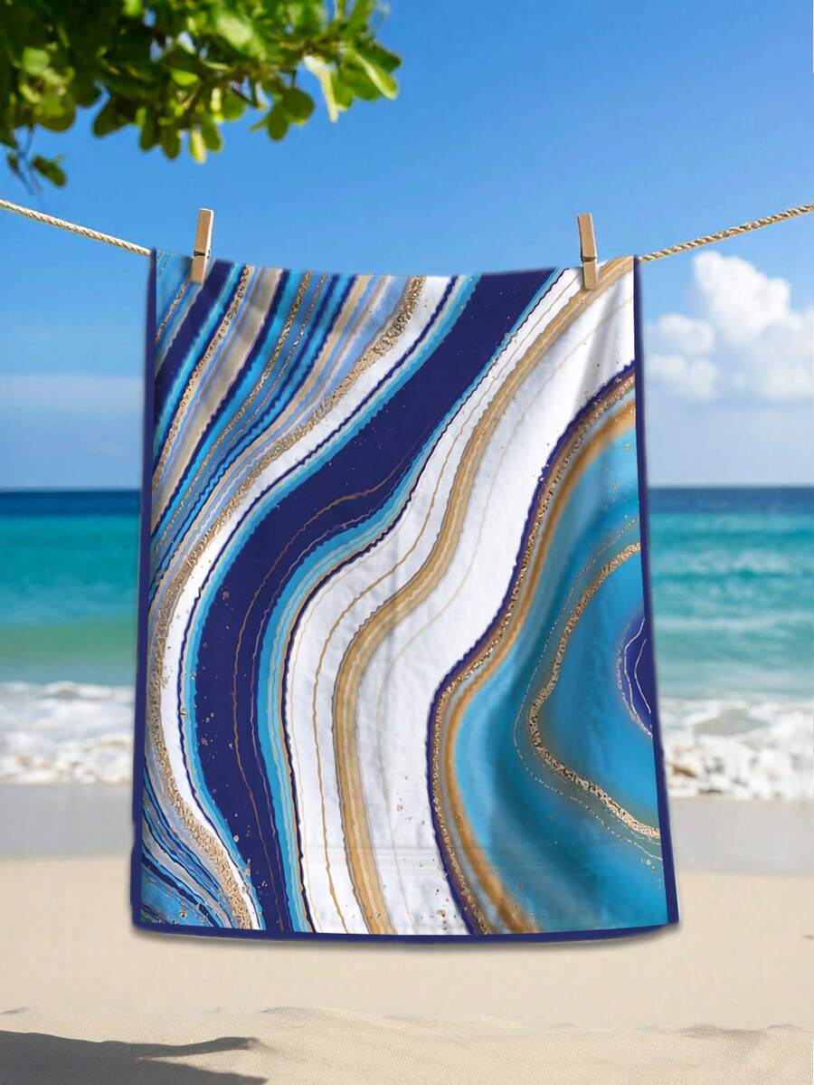 Microfiber Beach Towel – 75x150 Cm – Lightweight, Absorbent & Quick-Drying Summer Towel – Made In Turkey - Beige - View 1