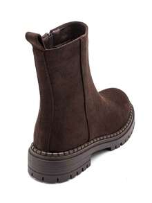 Boots Plates Confortables Pour Femme – Style Chic And Semelle Crantée - Brown 2515A-1 - View 4