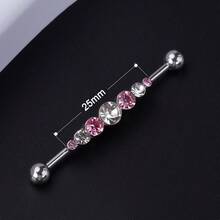 Stainless Steel Industrial Crossbar Stud Earrings Love Peach Heart Barbell Earbone Stud Puncture Jewelry - 7# - Xem 12
