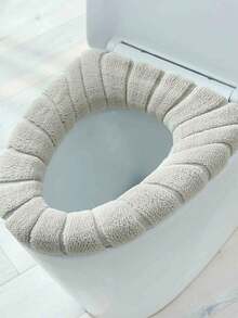 1 Set Luxury Soft-Touch Toilet Seat Cover - Ultra Comfortable, Machine Washable, Detachable Cover, Contrast Color Handles, Stylish Design, Easy To Clean, Durable, Brings Comfort And Elegance To The Bathroom