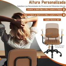 Silla Oficina en Casa,Silla Trabajo Giratoria Cuero PU con Respaldo Bajo y Brazos,Silla Escritorio con Ruedas Ajustable en Altura para Niños,Adolescentes y Adultos Marrón - Gama alta 1 - Ver 6