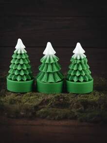 1 Peça Molde de Silicone de Árvore de Natal Mini Base, Adequado para Ceras Derretidas, Mini Decoração de Gesso, Artesanato em Resina e Argila Artesanal, Aplicável para Atmosfera de Natal, Decoração de Mesa para Festa de Ano Novo, Fabricação de Presentes Criativos de Inverno, Compacto, Estável e Fácil de Desmoldar. - Branco - Visão 5