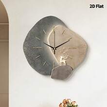 2D Flat 1pc Modern Minimalist Home Decor Wall Clock, Super Quiet Quartz Movement, No Ticking Sound, Silent Decorative Wall Clock Suitable For Living Room, Bedroom And Office, Fashionable Bedroom Wall Clock Decor, Room Decor