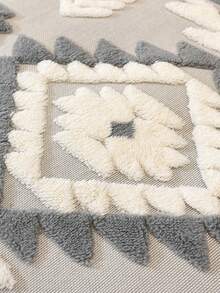 1件波西米亚菱形绗缝毛绒沙发垫套，暖色调乡村风格沙发套，防滑防刮，四季皆宜，适用于1/2/3/4座沙发和组合沙发，秋季装饰，房间装饰，返校季，学习用品 - 深灰色 - 查看 8