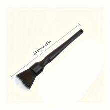 1 Piece Soft-Bristled Car Interior Detail Brush - Black, Durable Plastic Handle With Fluffy Head For Efficient Cleaning Of Dashboards And Touch Screens, Car Brush