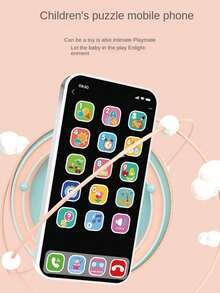 1个儿童逼真苹果造型音乐手机，多模式触摸屏益智玩具，男孩女孩生日礼物（不含电池） - 彩色 - 查看 3