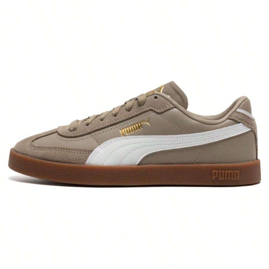 Puma 男女通用休闲运动鞋，Club II Era 舒适轻便日常通勤鞋，397447-35 - 冰咖色-彪馬白 - 查看 1