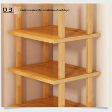 4/6 Tier Elegant Bamboo Shoe Rack (Natural Bamboo Texture) - Space Saving And Easy To Assemble, Suitable For Dorm, Hallway And Kitchen - Fashionable Square Storage Rack For Storing Sneakers, High Heels And Stilettos (Shoe Storage), Top Tier Can Also Be Used For Placing Flower Pots Or Decorations
