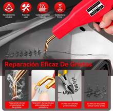 AWCBBT Soldador de Plastico,Plástico Soldadura Máquina Kit 1000pzs,con Alicate y 5 Barritas Termofusibles,4 Clavos Termofusibles Diferentes,Soldadura de Plastico para Reparar Plástico Roto,Defensas - negro - Ver 5