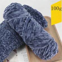 Polyester Chenille Yarn 1-Pack, 100g Each, Chunky Crochet Knitting Yarn In Assorted Colors For Crafts, Hats, Blankets, Scarves - Soft And Thick Wool Yarn For Beginner And Adult Crochet Projects