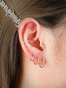 1 件/高级镜面抛光 316L 不锈钢，带氧化锆 16G 和 18G 鼻环、唇环、脐环、双膜环、膜环、唇环、膜耳钉、膜环耳环、膜环软骨耳环、膜环、耳屏、耳钉、海螺环、耳环、耳屏耳环、软骨耳环、鼻环、膜环、膜环、穿孔环 - 單圈帶寶鑽鼻環 - 查看 3