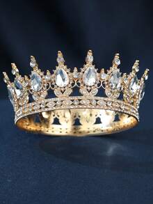 1件女士水钻装饰皇冠设计奢华头饰皇家皇冠新娘优雅头饰活动派对节日装扮头饰，准新娘，头冠 - 彩色 - 查看 17