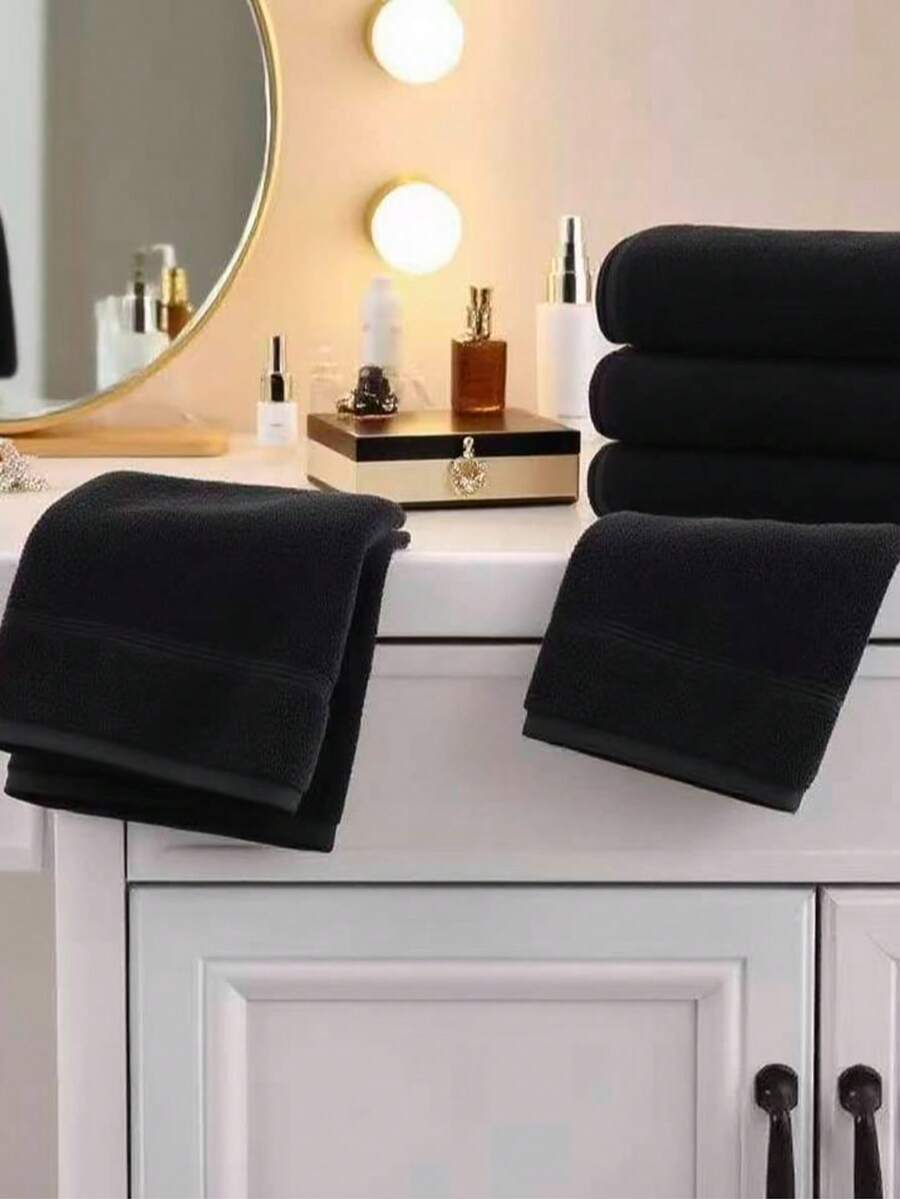 1 Piece Of Black Bath Towel, Polyester Fiber Rectangular Enlarged 80*160cm, Suitable For Male And Female Couples, Family Adults, Quick-Drying, Absorbent, Soft, Suitable For Bathroom, Hotel, Gym, Festival, Party, Pool, Beach Home Bathroom Decor Summer
