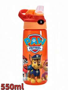 1Pc Paw Patrol 500ml/16oz Party Water Cup Water Bottle Large Capacity With Straw Portable Handle Non-Leaking Water Cup Suitable For Birthday Party Thanksgiving Party Halloween Party Christmas Party (The Lid May Be Random)