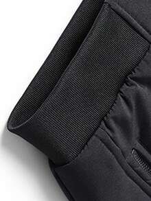 保暖内衬夹克，时尚、保暖、休闲，适合男士秋冬季日常及户外运动穿着，黑色 - 黑色 - 查看 4