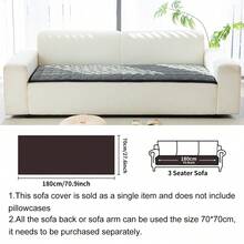 1pc Solid Color Plush Sofa Cover - Modern Non-Slip Warm Sofa Protector, Black Edged Bottom Sofa Cushion, Fits Single To Four-Seater Sofa - Machine Washable Polyester Home Decor