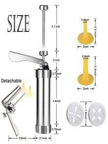 20pcs Cookie Molds & 4pcs Stainless Steel Icing Tips Cookie Press Kit, For DIY Cookie Making Machine And Decorating Christmas Cookies, Multi-Functional Household Cookie Maker Baking Tools - Silver - View 4