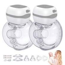 ZKMAGIC Portable Electric Breast Pump With 3 Modes And 12 Levels, 5-Second Assembly, Memory Mode, LCD Display, With 19mm/21mm Flange (2-Pack) - Grey - View 8